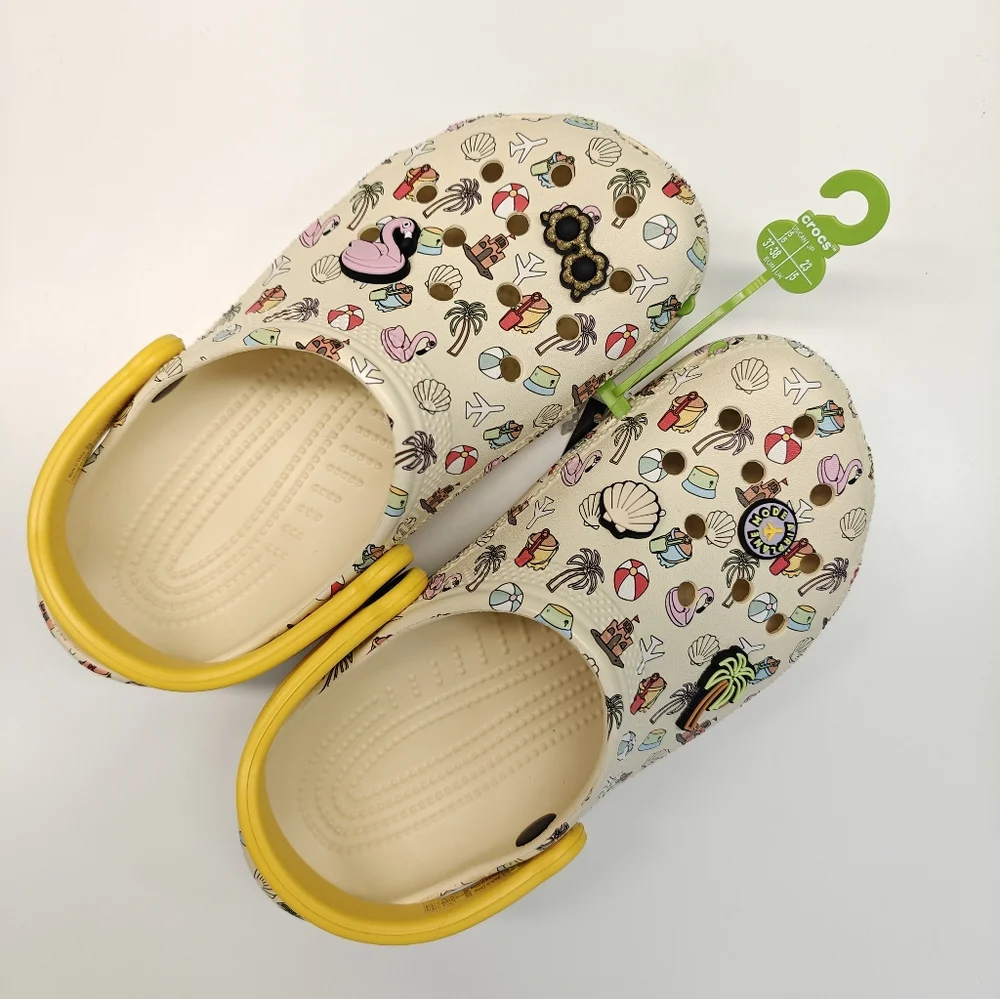 5Y Crocs Classic Spring Break Vacation Beach Pool Party Girl Clog Sandals size 5